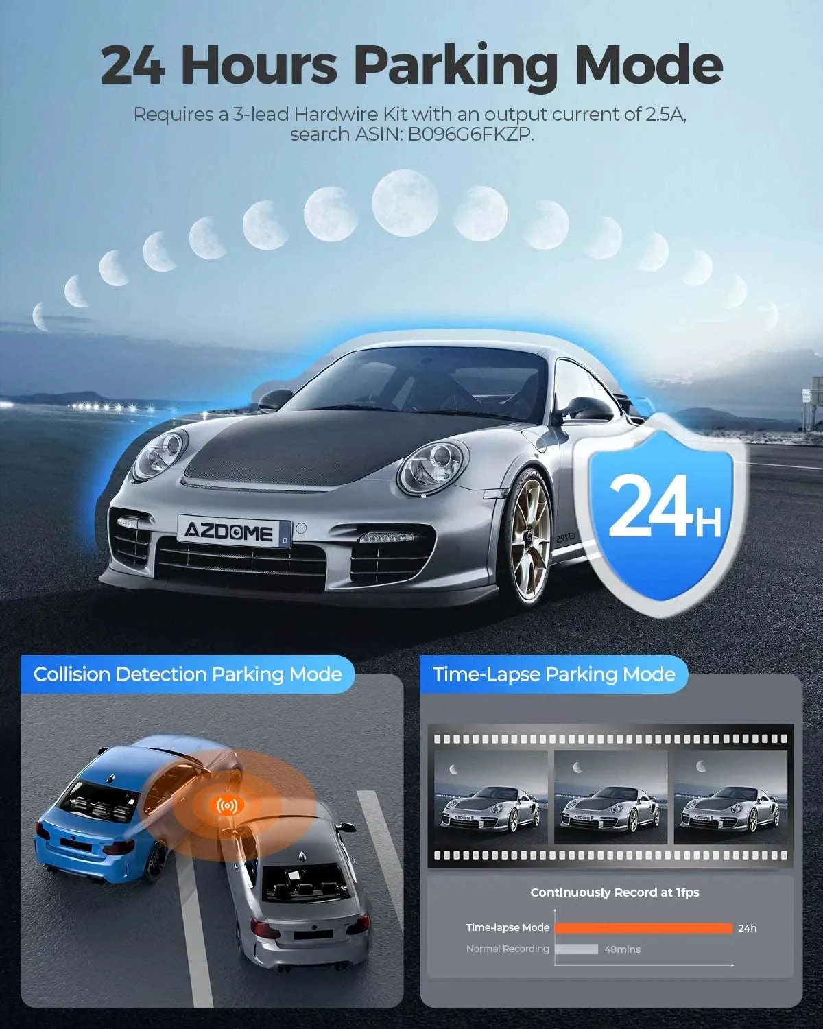 AZDOME M550 Pro 3-Channel Dash Cam with GPS & WiFi - Image 7