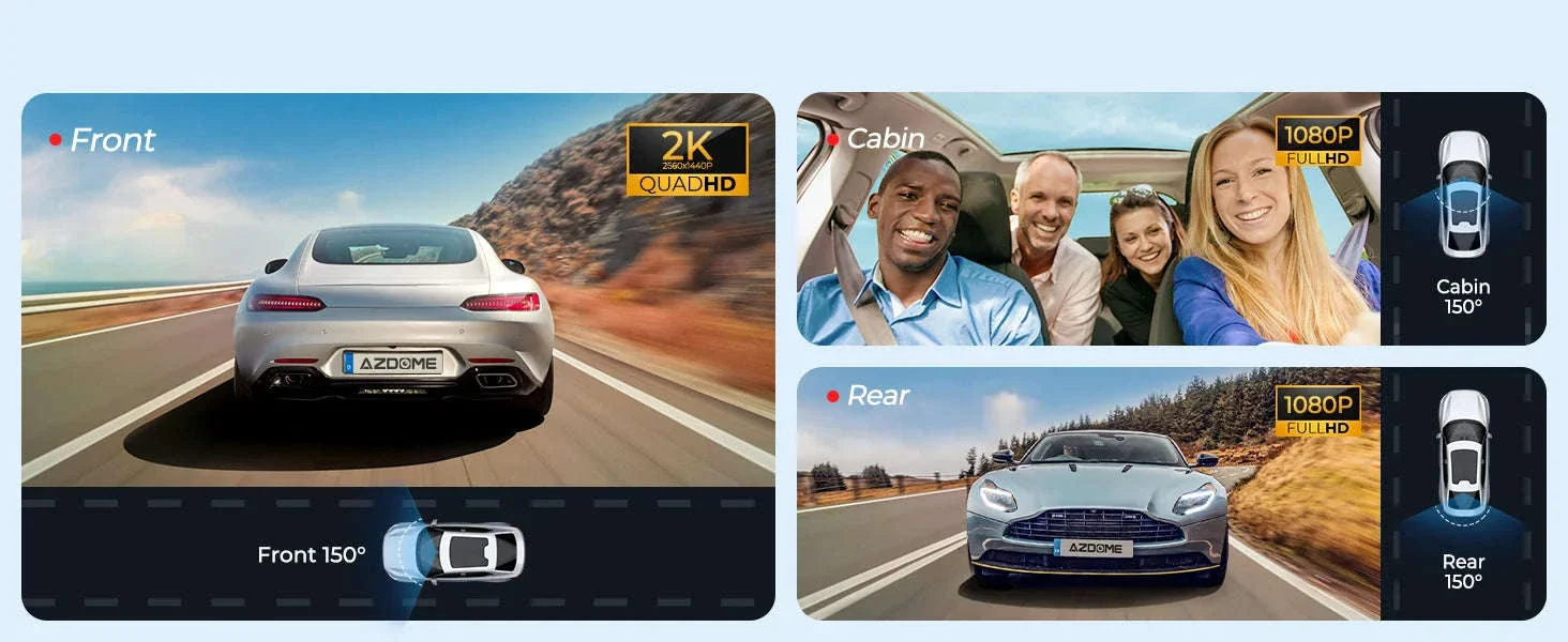 AZDOME M550 Pro 3-Channel Dash Cam with GPS & WiFi - Image 9