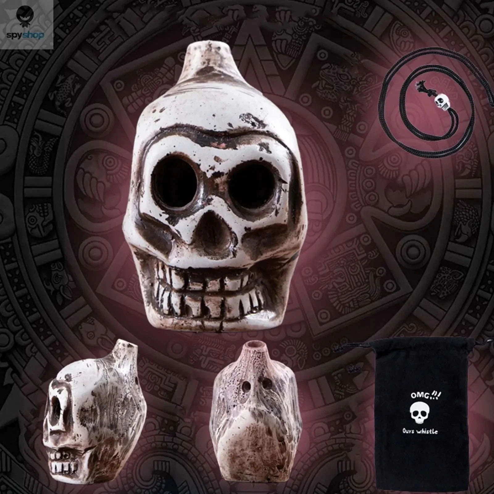Aztec Death Whistle Skull Scream Instrument for Spooky Sound - Image 8