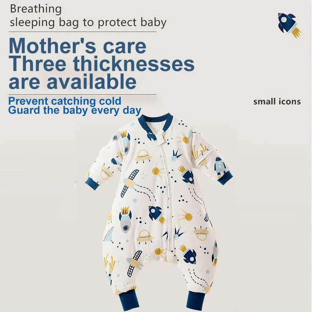Baby Cartoon Split-Legged Sleepsack with Detachable Sleeves - Image 12