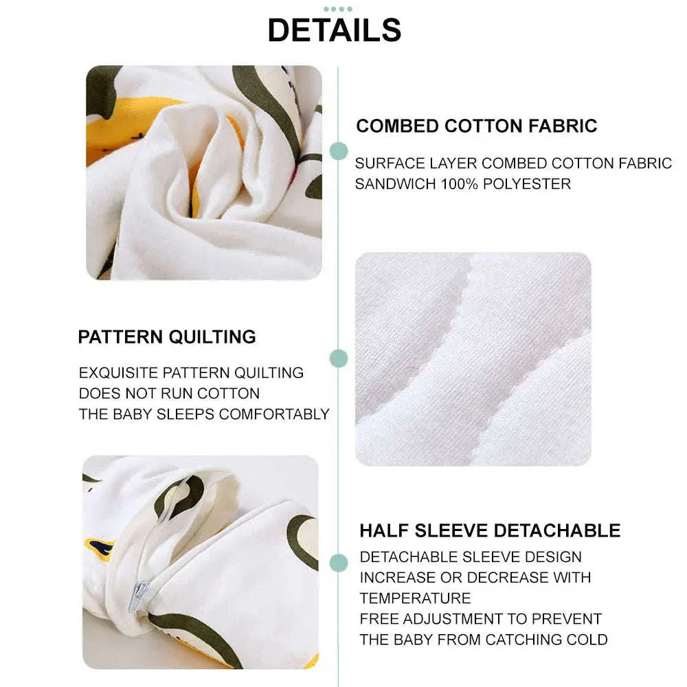Baby Cartoon Split-Legged Sleepsack with Detachable Sleeves - Image 16