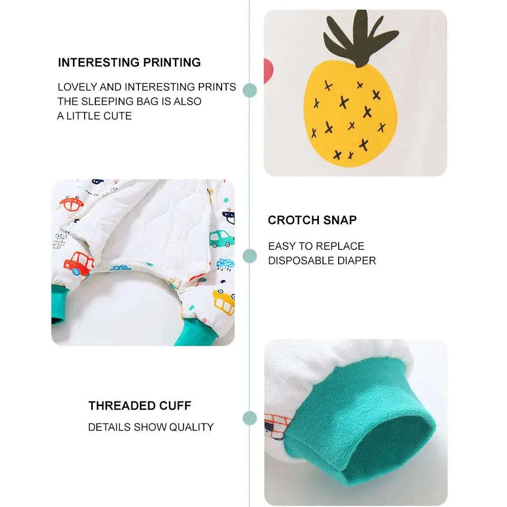 Baby Cartoon Split-Legged Sleepsack with Detachable Sleeves - Image 17
