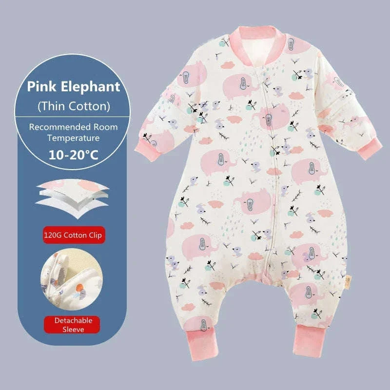 Baby Cartoon Split-Legged Sleepsack with Detachable Sleeves - Image 19