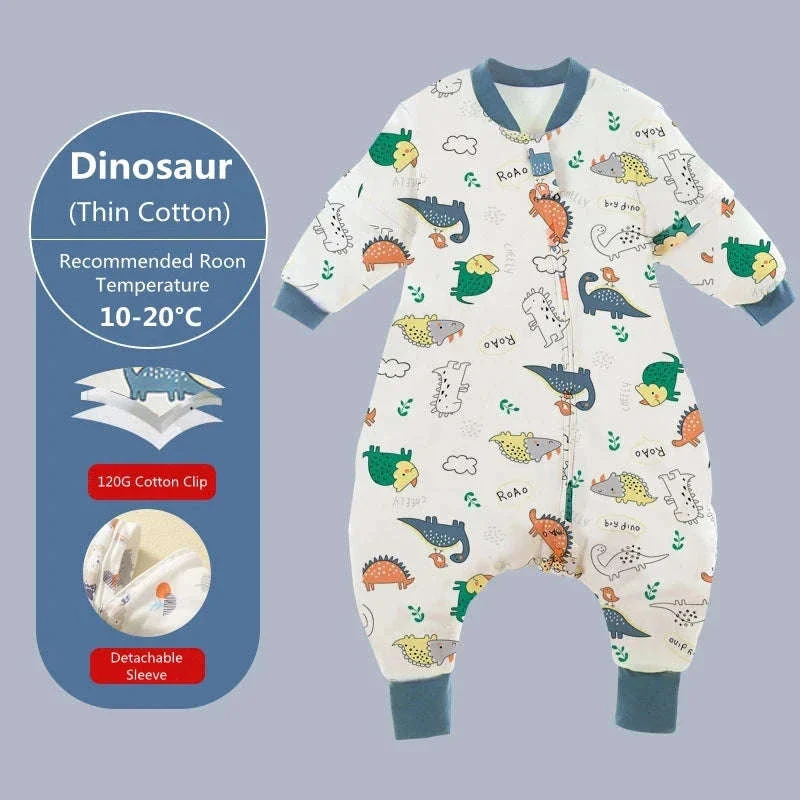 Baby Cartoon Split-Legged Sleepsack with Detachable Sleeves - Image 22
