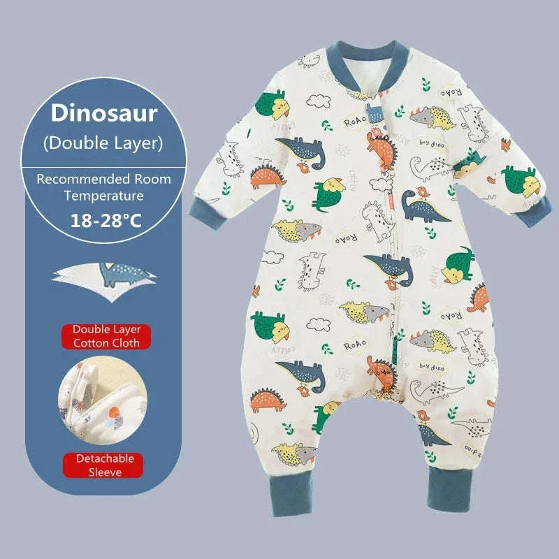 Baby Cartoon Split-Legged Sleepsack with Detachable Sleeves - Image 23