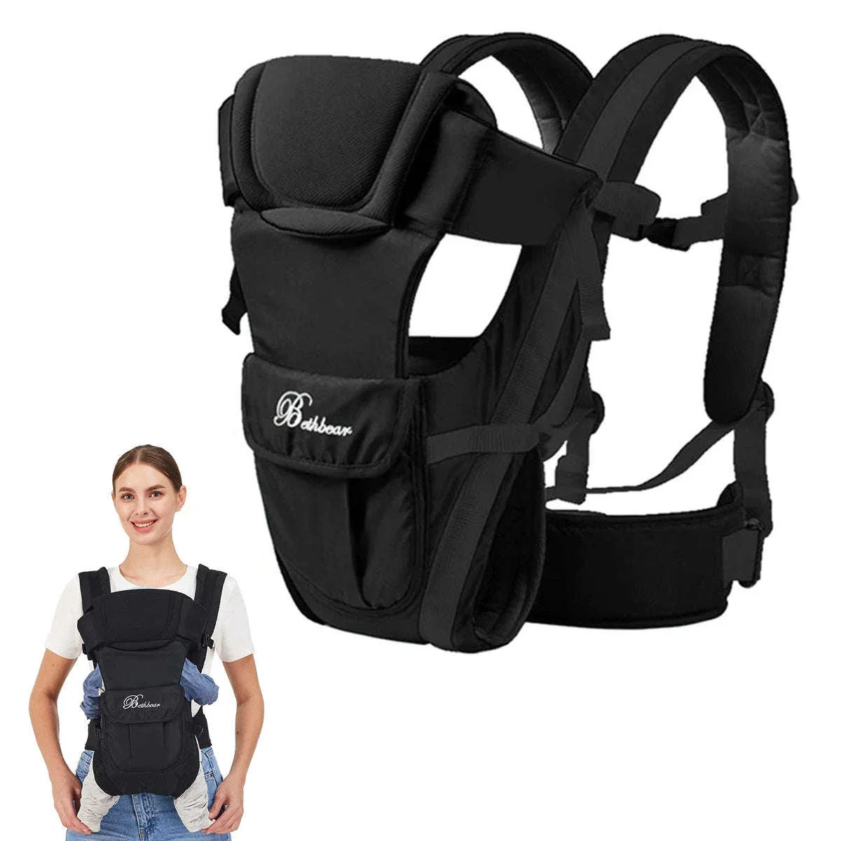4-in-1 Ergonomic Baby Sling Carrier for Newborn to Toddler - Image 3