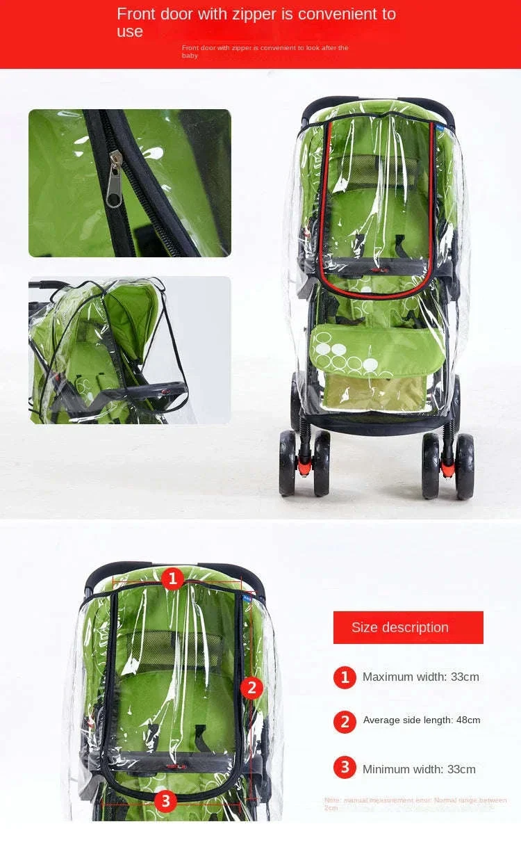 Universal Baby Stroller Rain Cover for Wet, Windy Walks - Image 12