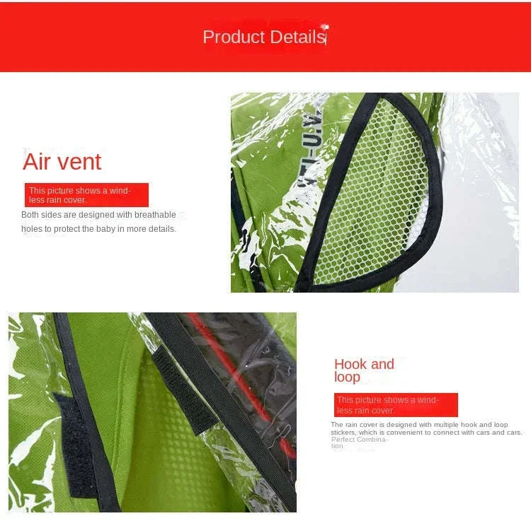 Universal Baby Stroller Rain Cover for Wet, Windy Walks - Image 14