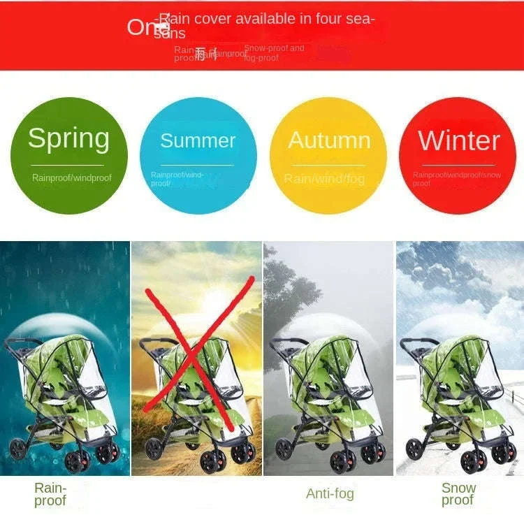 Universal Baby Stroller Rain Cover for Wet, Windy Walks - Image 9