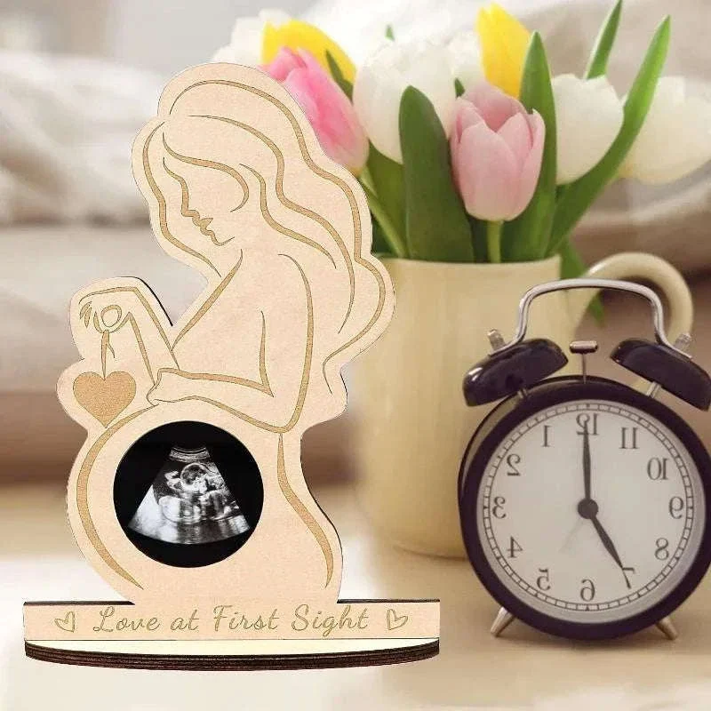 Baby Ultrasound Photo Frame Wood Sonogram Keepsake - Image 11