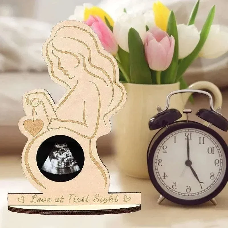 Baby Ultrasound Photo Frame Wood Sonogram Keepsake - Image 4