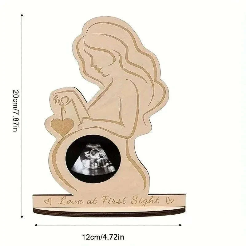 Baby Ultrasound Photo Frame Wood Sonogram Keepsake - Image 6