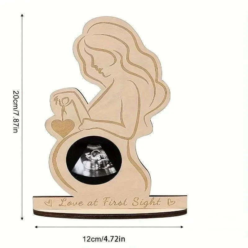 Baby Ultrasound Photo Frame Wood Sonogram Keepsake - Image 8