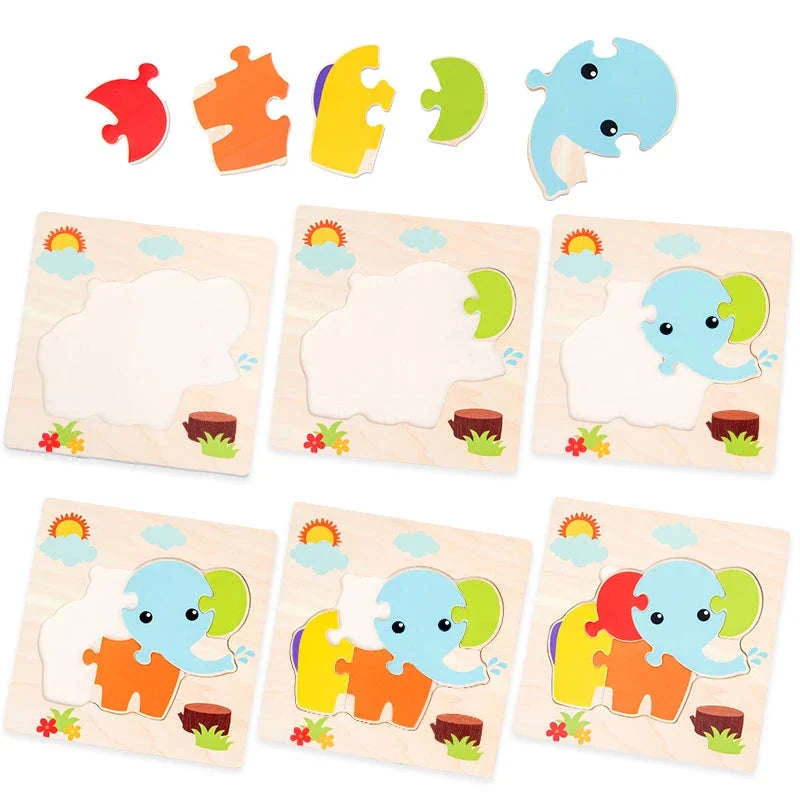 Baby Wooden 3D Animal Tangram Puzzle Toy for Kids - Image 8