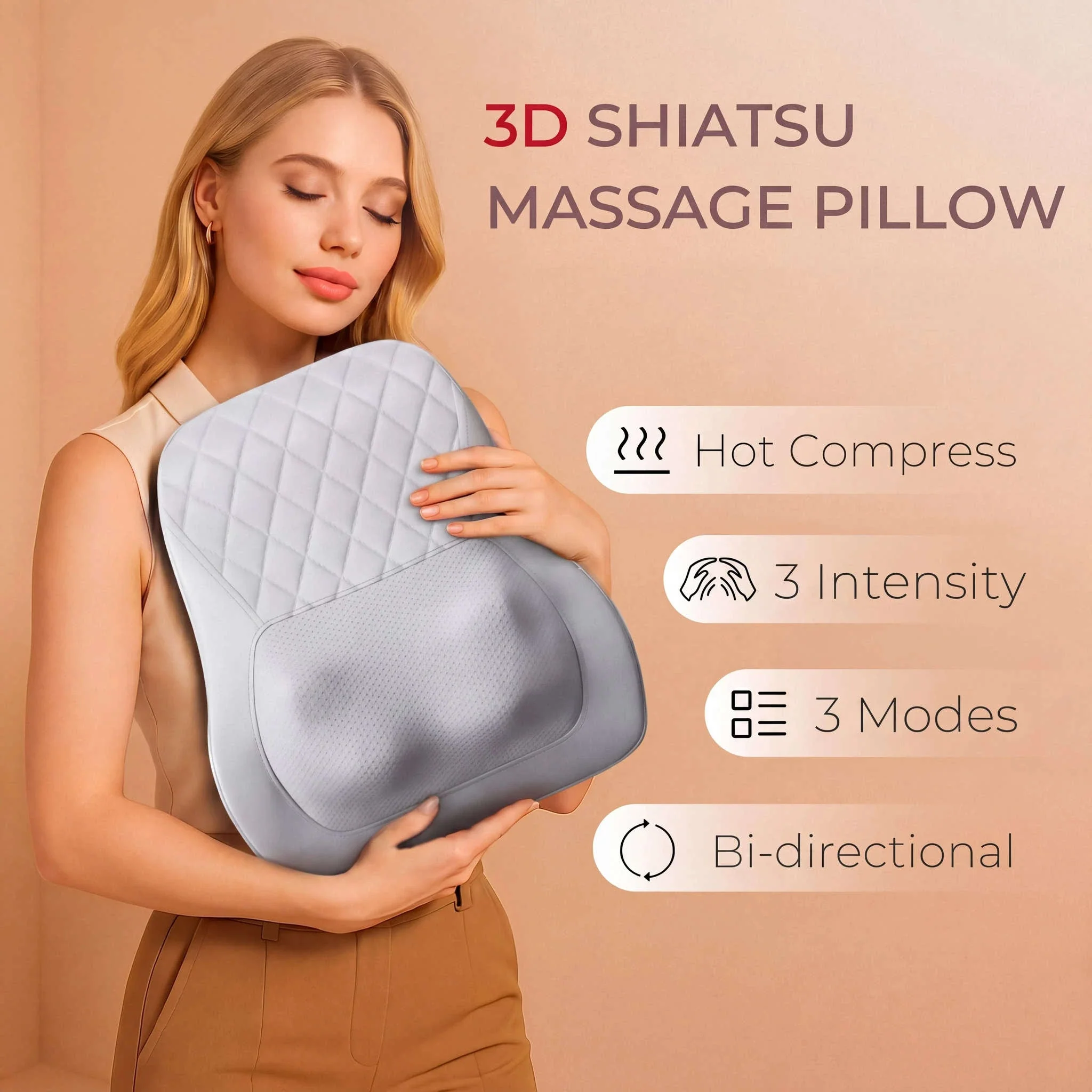 3D Kneading Back & Neck Massager Pillow for Deep Muscle Relief - Image 8