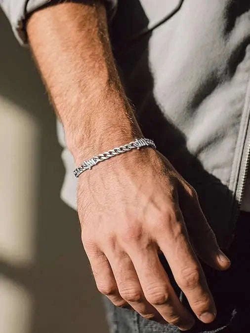 Barbed Wire Cuban Chain Bracelet Stainless Steel Punk Gothic Style - Image 8