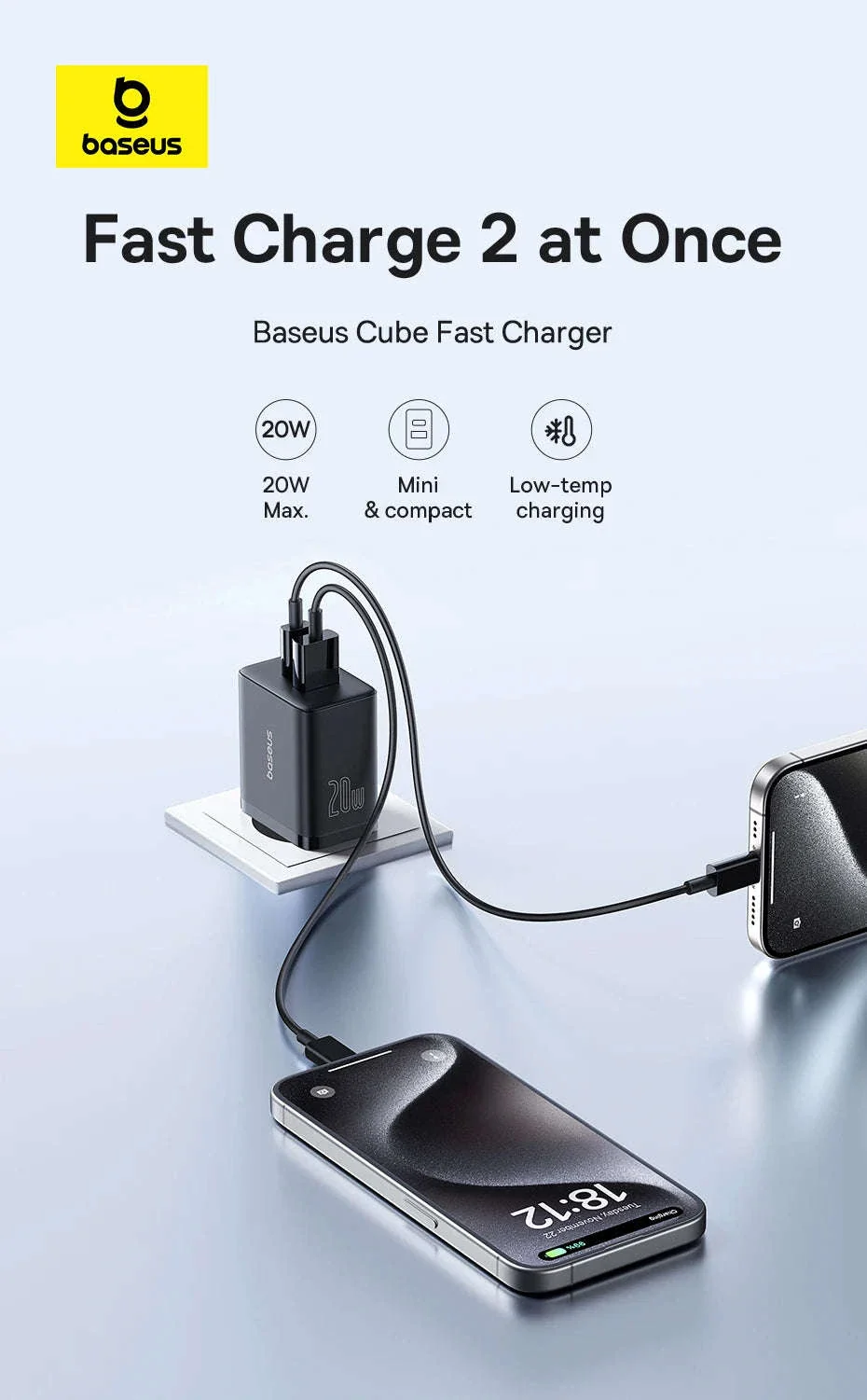 Baseus 20W USB Charger with Dual Fast-Charging Ports - Image 8