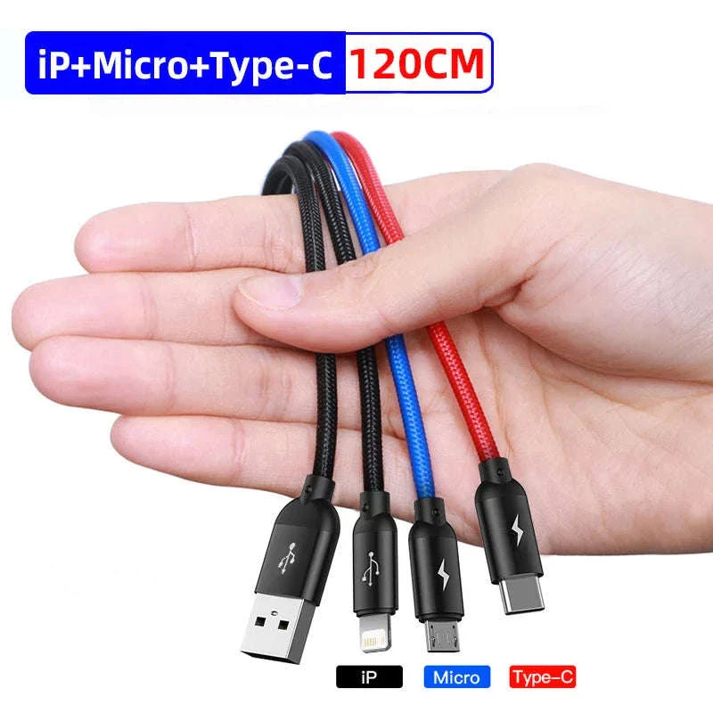 Baseus 3-in-1 USB Charging Cable for Multi-Device Charging - Image 29