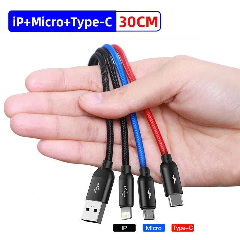 Baseus 3-in-1 USB Charging Cable for Multi-Device Charging - Image 30