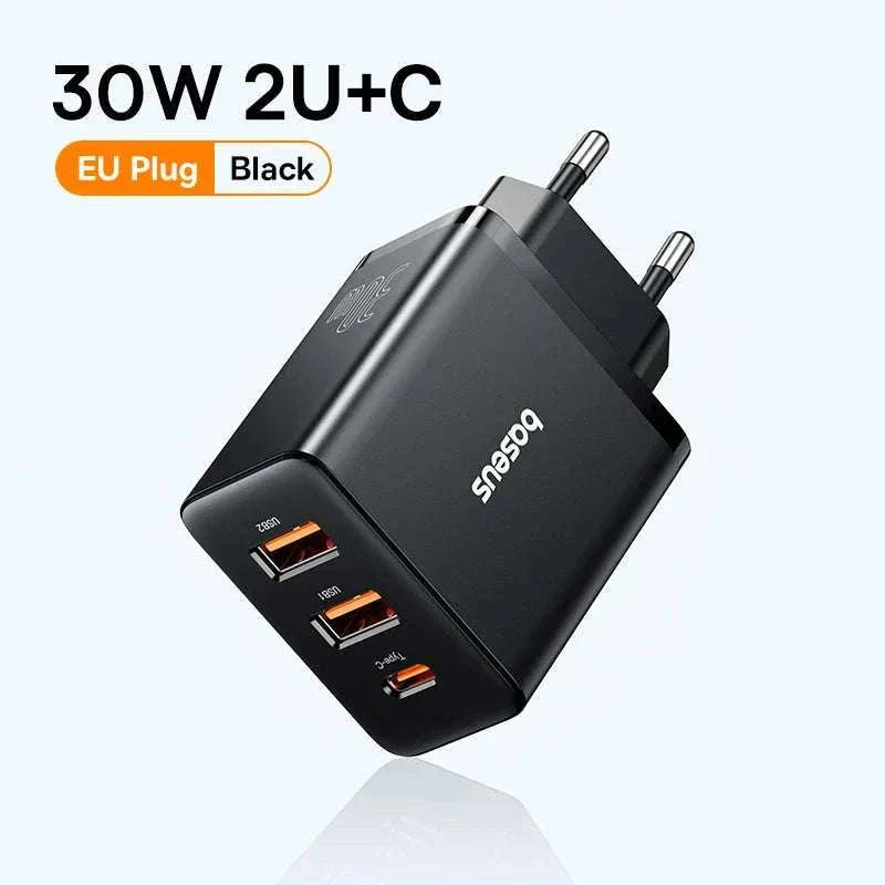 Baseus 30W Fast Charger 3-Port USB-C PD & QC3.0 Wall Adapter - Image 21