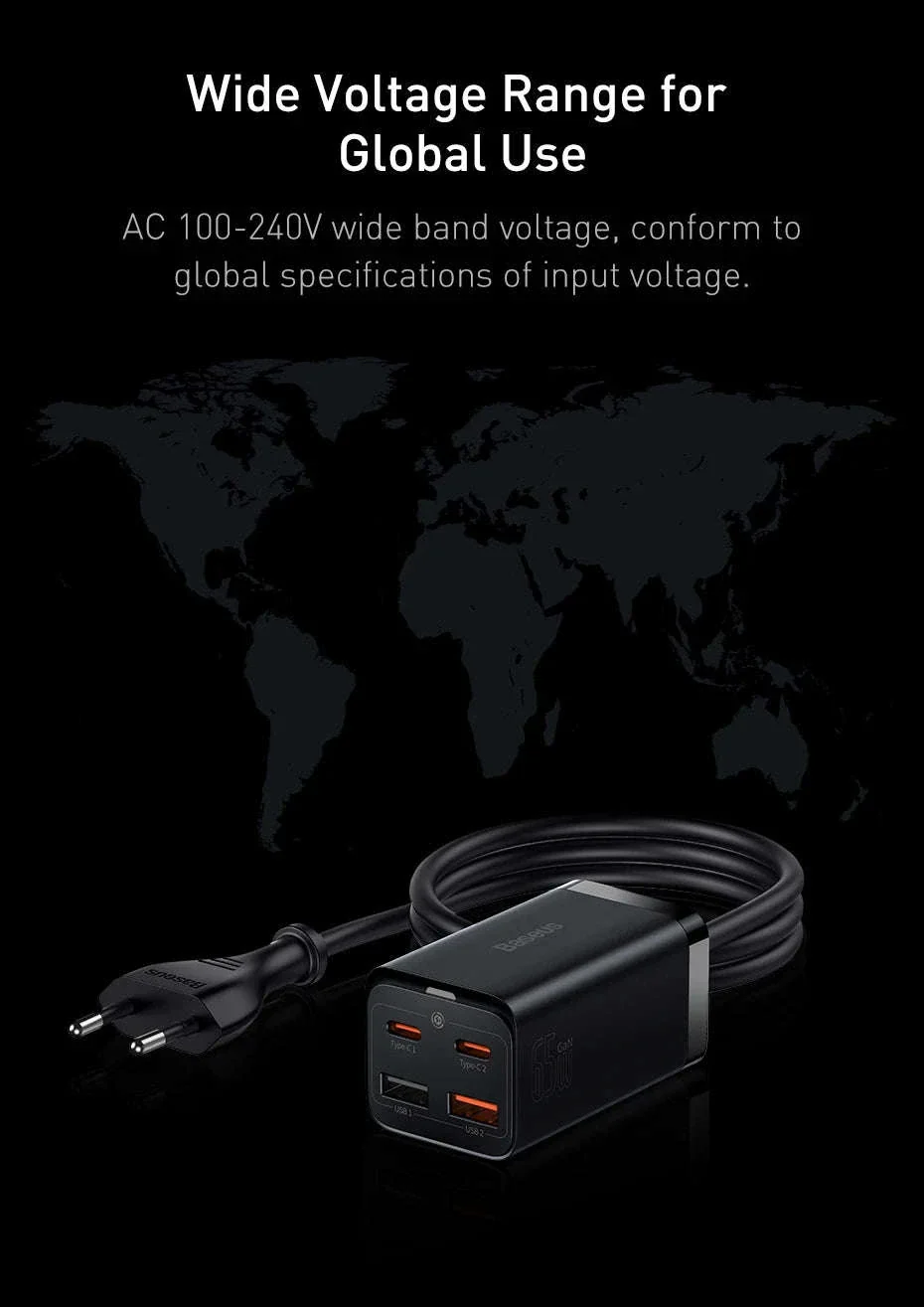 Baseus 65W/100W GaN Desktop Charger 4-Port Fast Charging Station - Image 22
