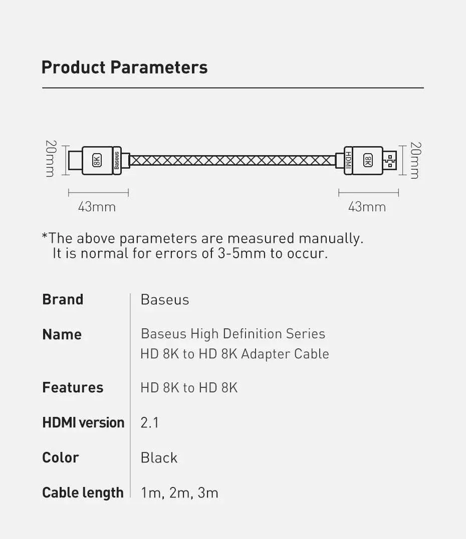Baseus 8K HDMI Cable for Sharp, Smooth Display Performance - Image 25