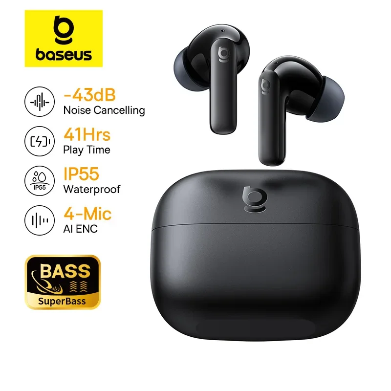 Noise Cancelling True Wireless Earbuds Bluetooth 6.0 with 41Hr Playtime