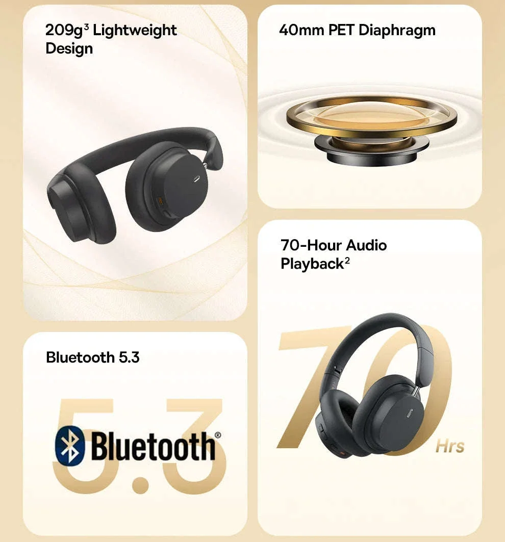Baseus Bowie D05 Wireless Headphones with 70H Playback - Image 10