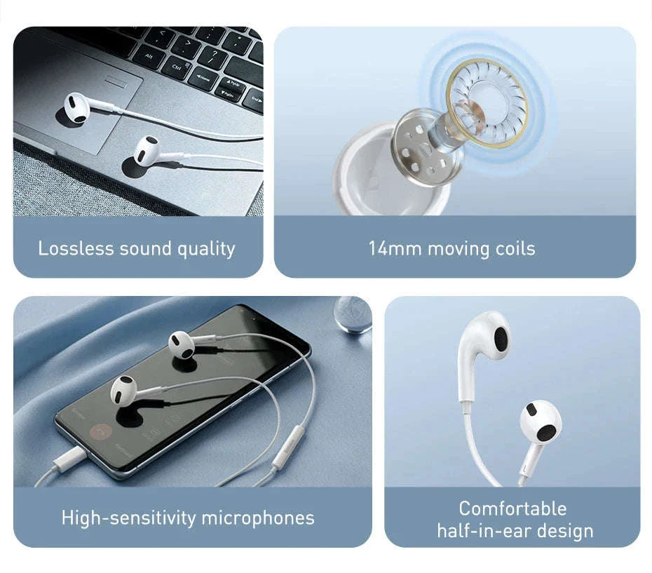 Baseus C17 Type-C Wired Earphones with Mic - Image 10