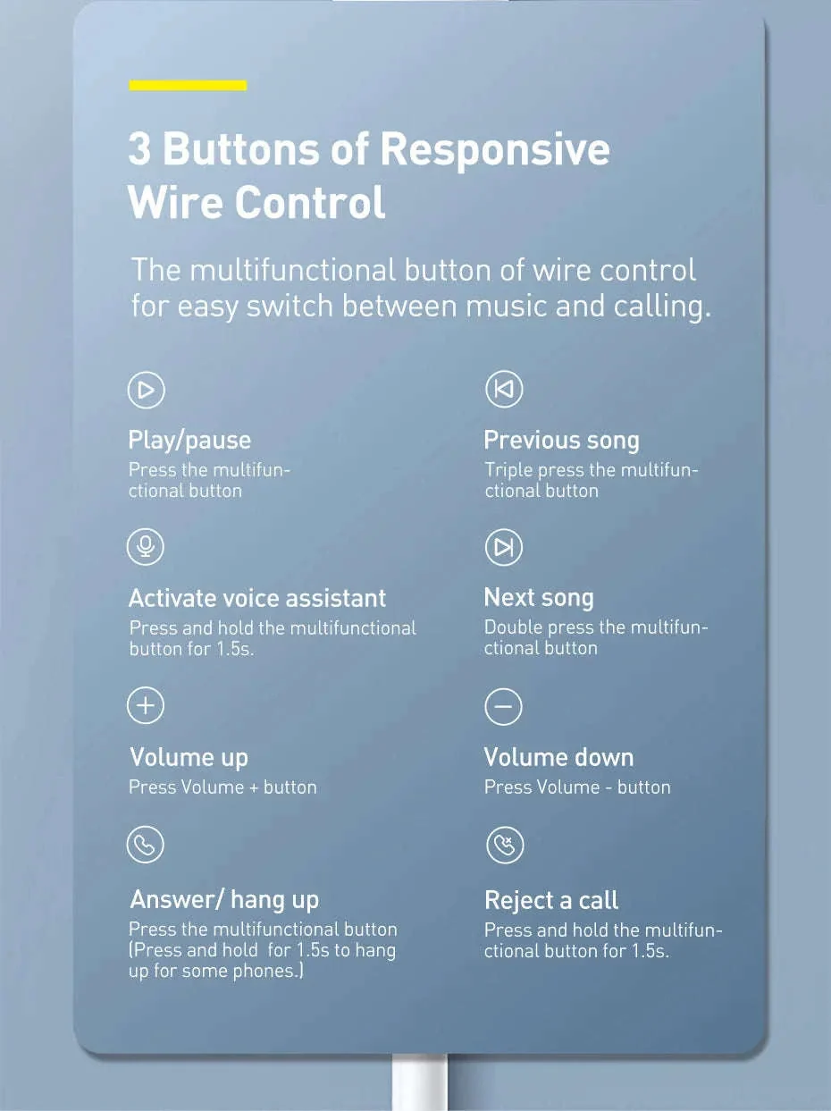 Baseus C17 Type-C Wired Earphones with Mic - Image 16
