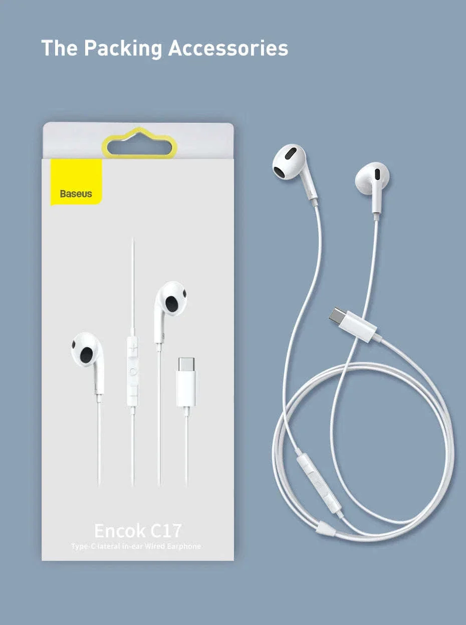 Baseus C17 Type-C Wired Earphones with Mic - Image 20