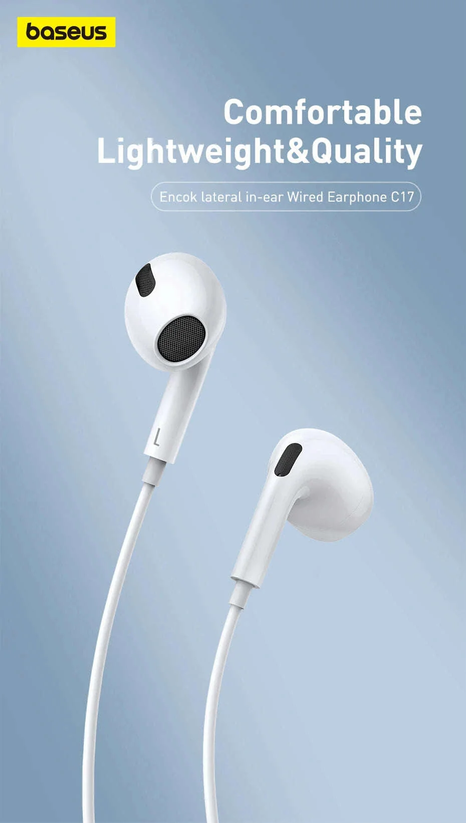Baseus C17 Type-C Wired Earphones with Mic - Image 9