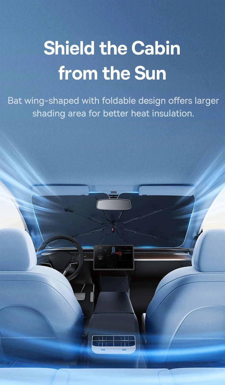 Car Windshield Sun Shade with Hemmed Edges - Image 11
