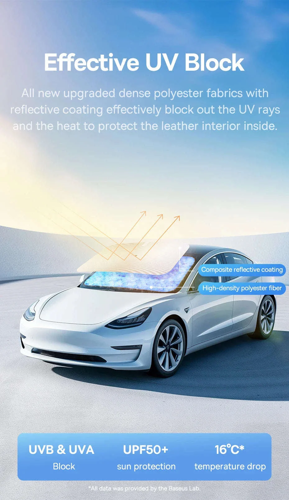 Car Windshield Sun Shade with Hemmed Edges - Image 9