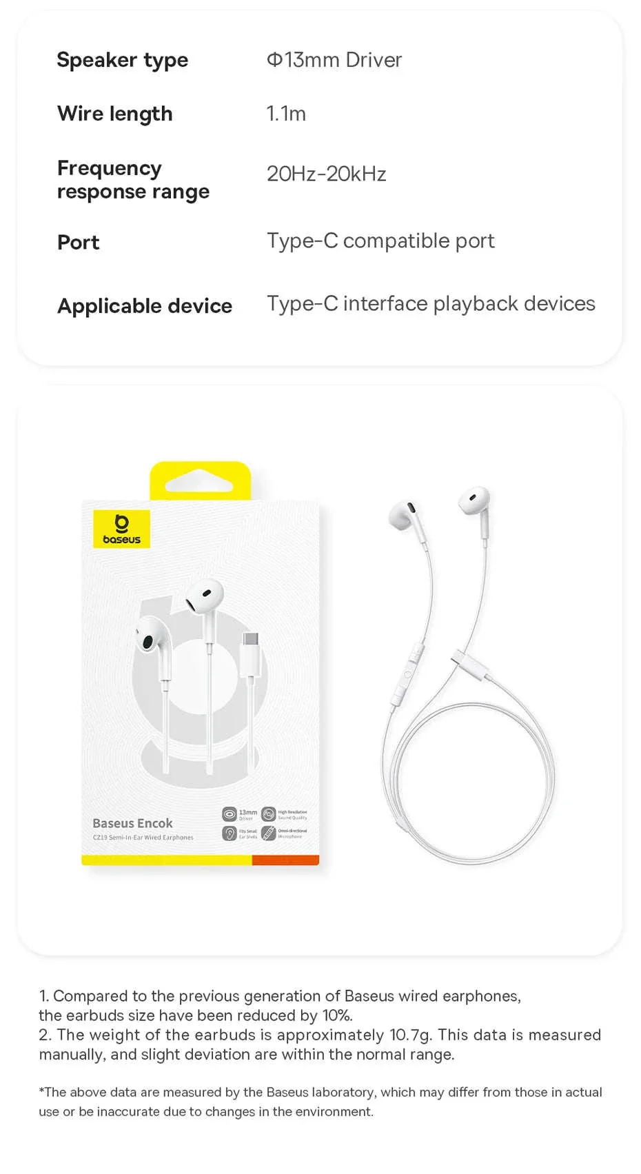 Baseus Encok CZ19 Type‑C Wired Earphones with Mic - Image 22