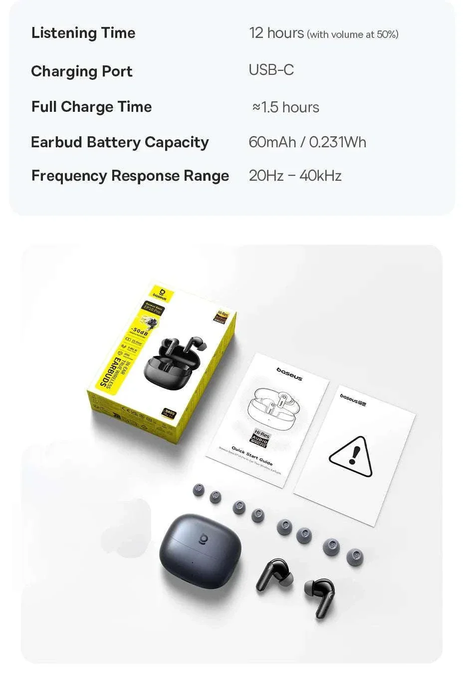 Baseus EP10 Pro ANC Wireless Earbuds with LDAC & 55H Battery - Image 27