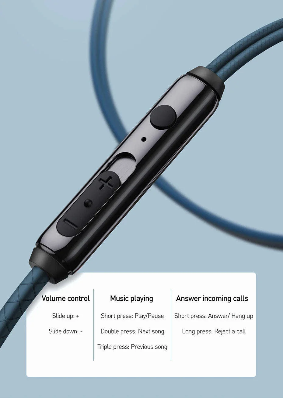 Baseus H19 Wired Earphones with Mic and 6D Stereo Bass - Image 16