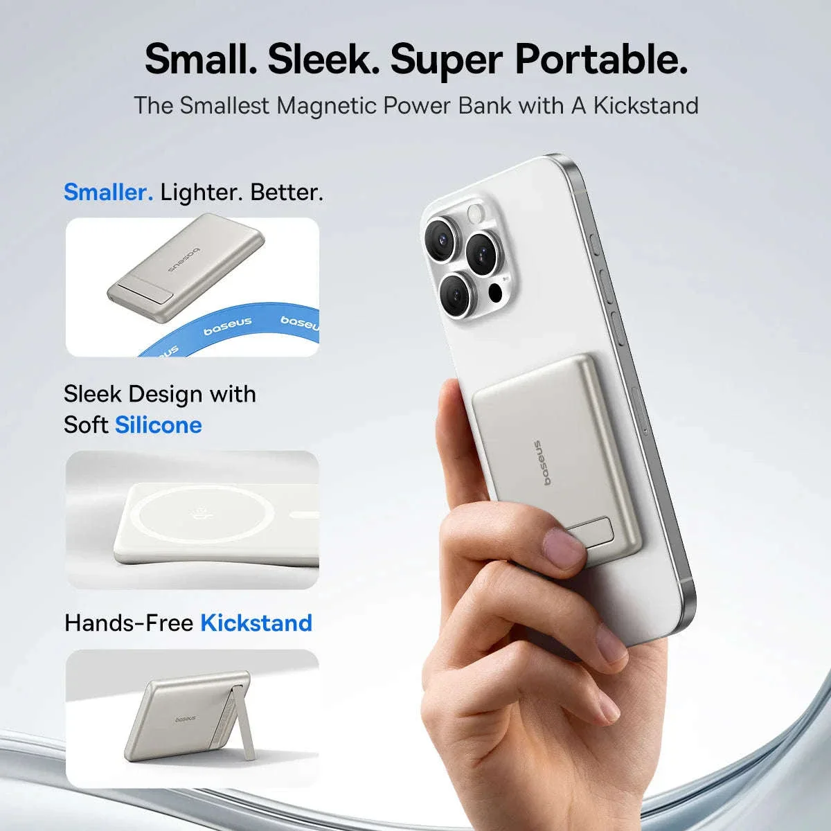 Qi2 Magnetic Power Bank with Kickstand 5000mAh - Image 5