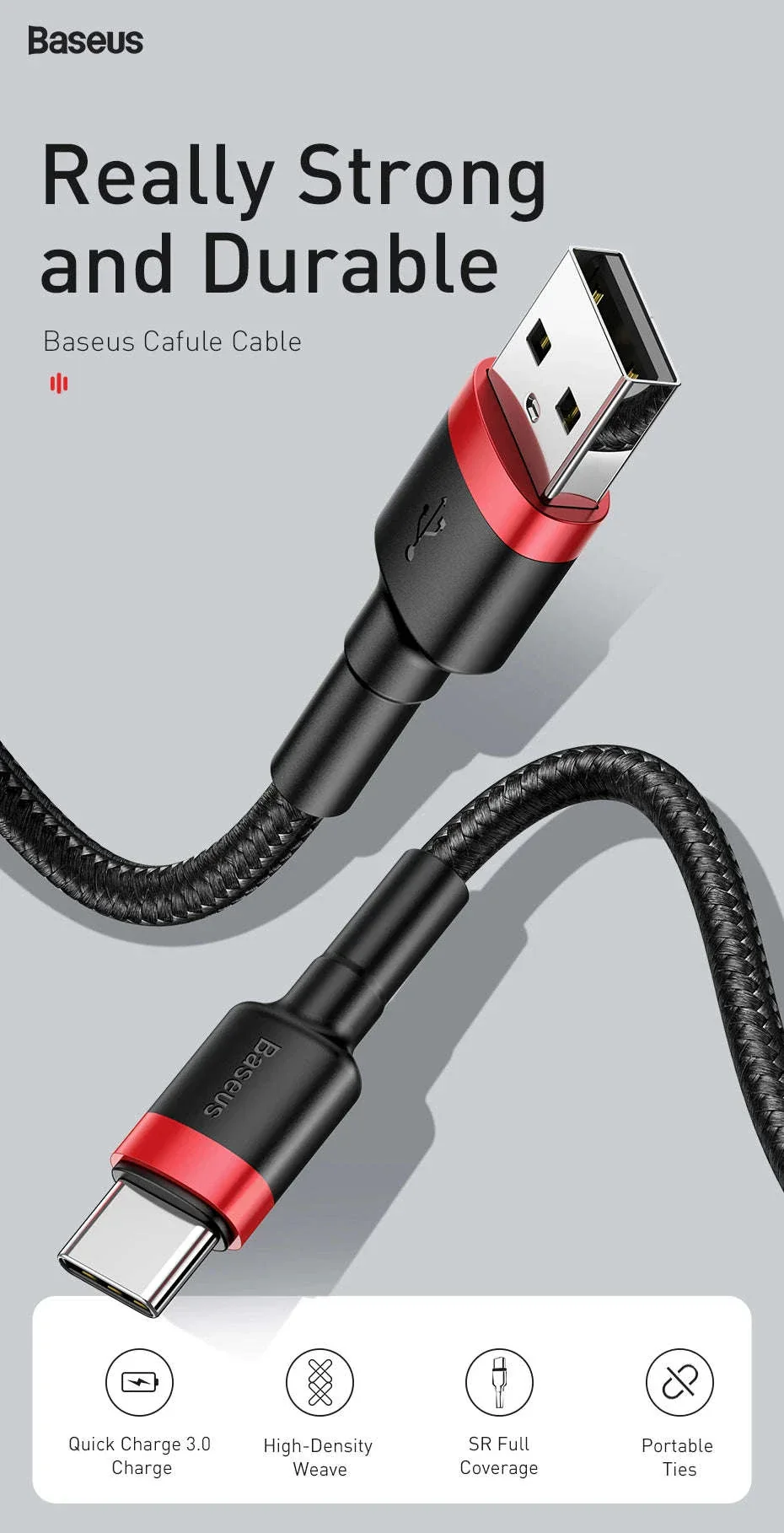Baseus USB C Cable Quick Charge 3.0 Fast Charging - Image 7