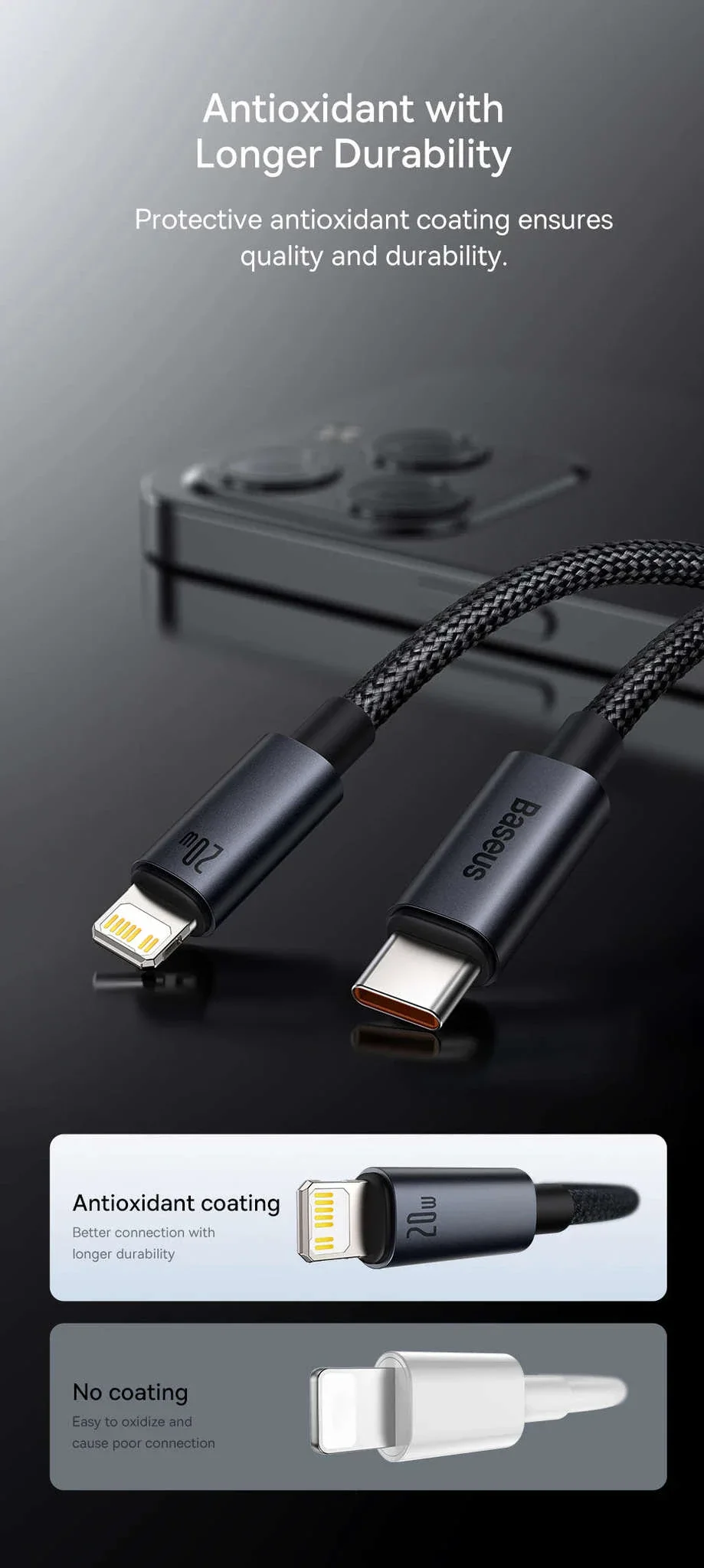 Baseus USB-C to Lightning Fast Charging Cable for iPhone - Image 13