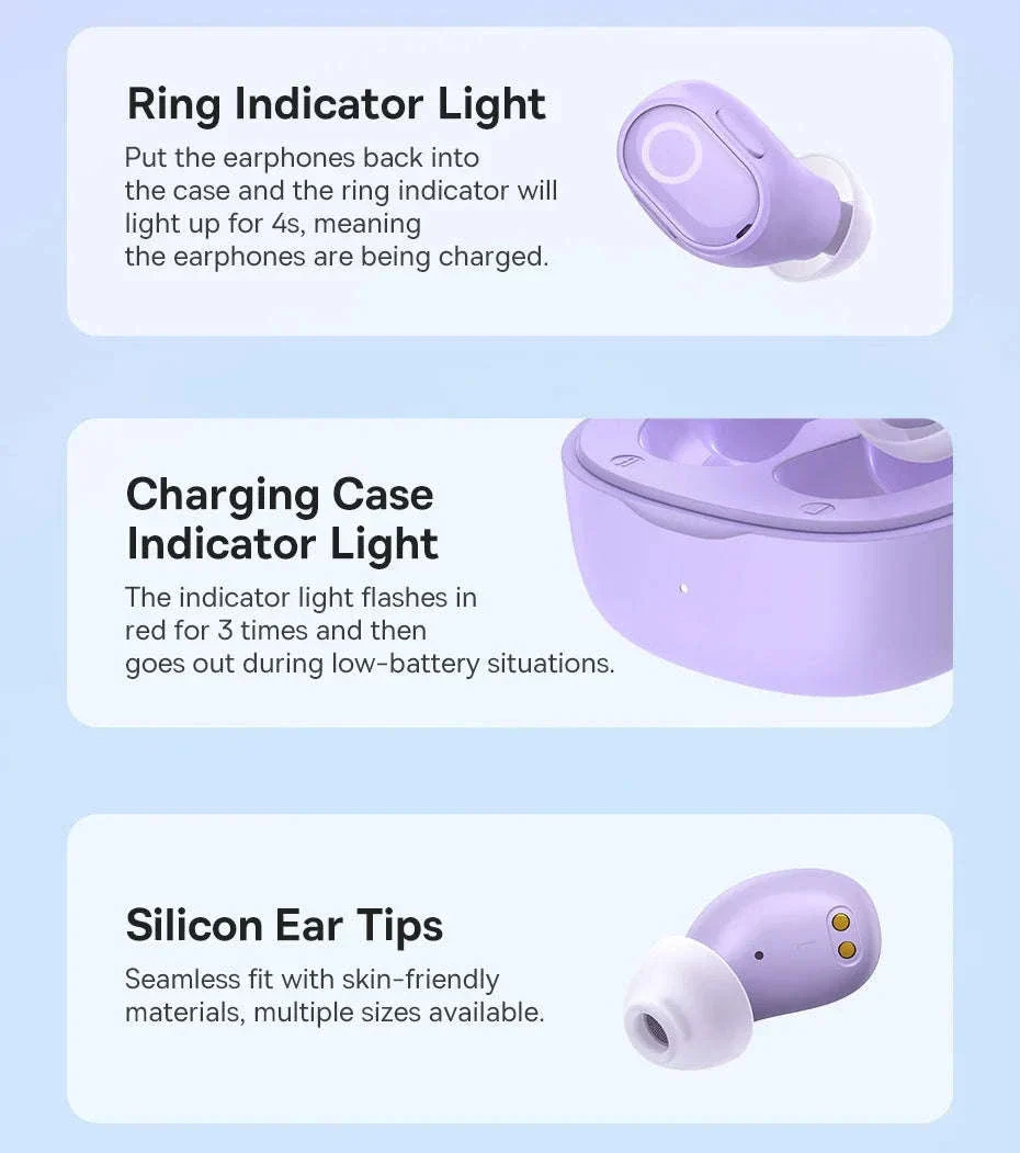 Baseus WM02 True Wireless Earbuds Bluetooth 5.3 with 25H Playtime - Image 22