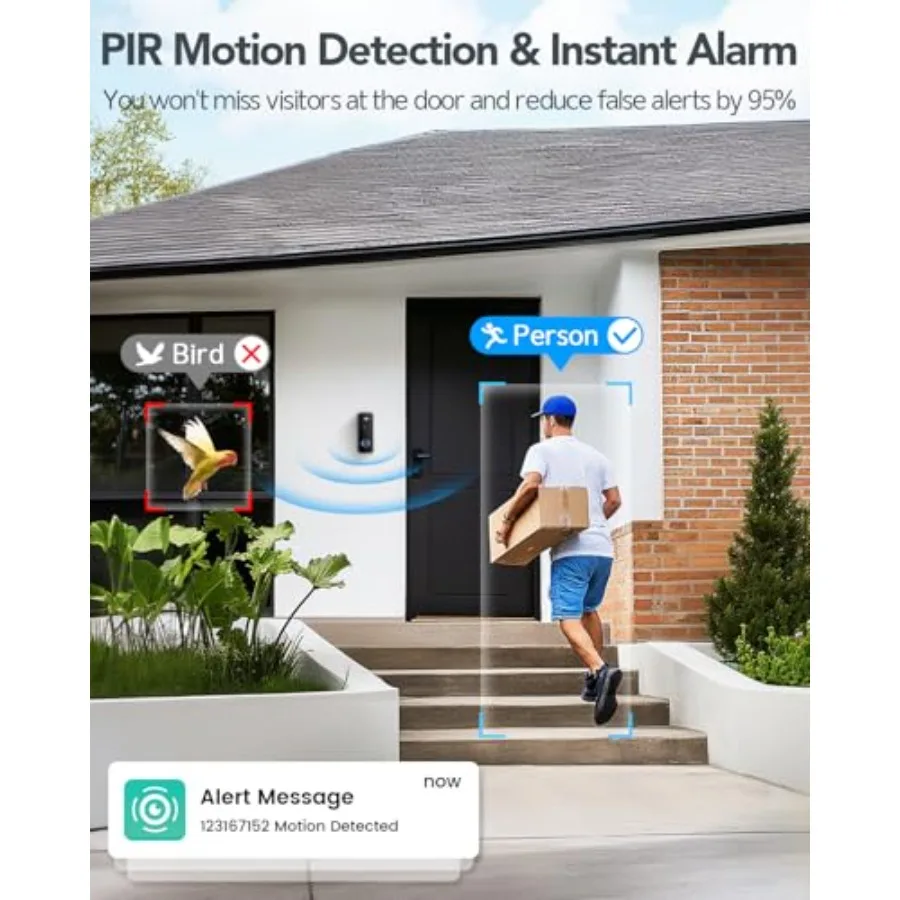 Battery Doorbell with 180° Head-to-Toe Video and Live View - Image 9