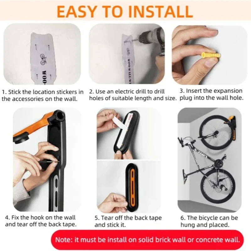 Foldable Wall Mount Bike Rack for Space-Saving Storage - Image 6