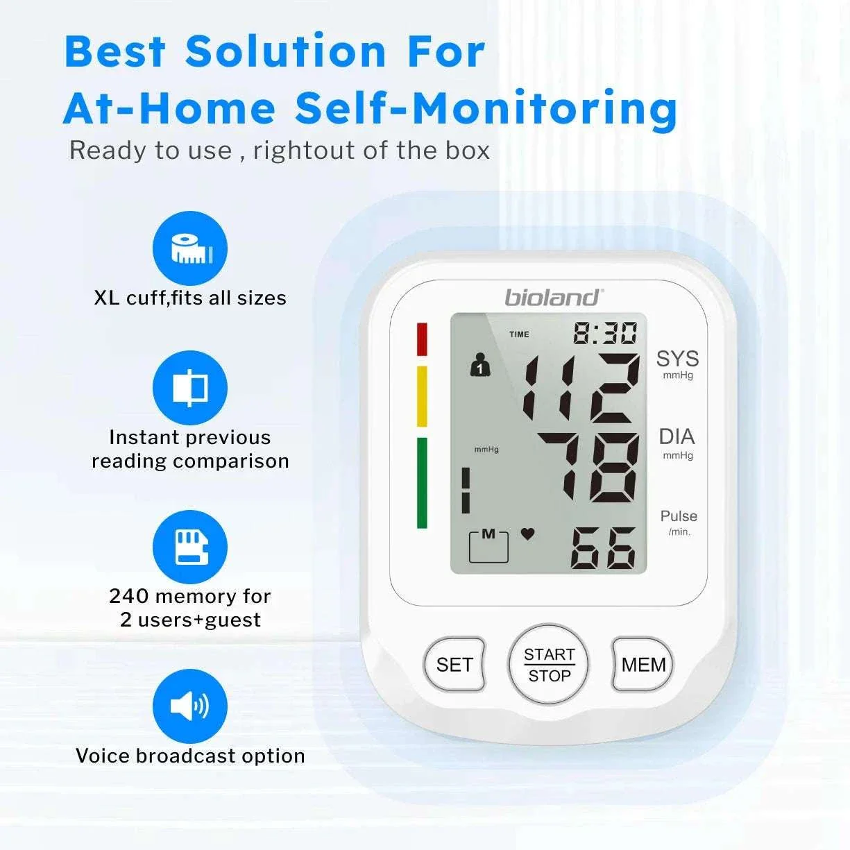 Bioland Upper Arm Blood Pressure Monitor for Home Tracking - Image 16