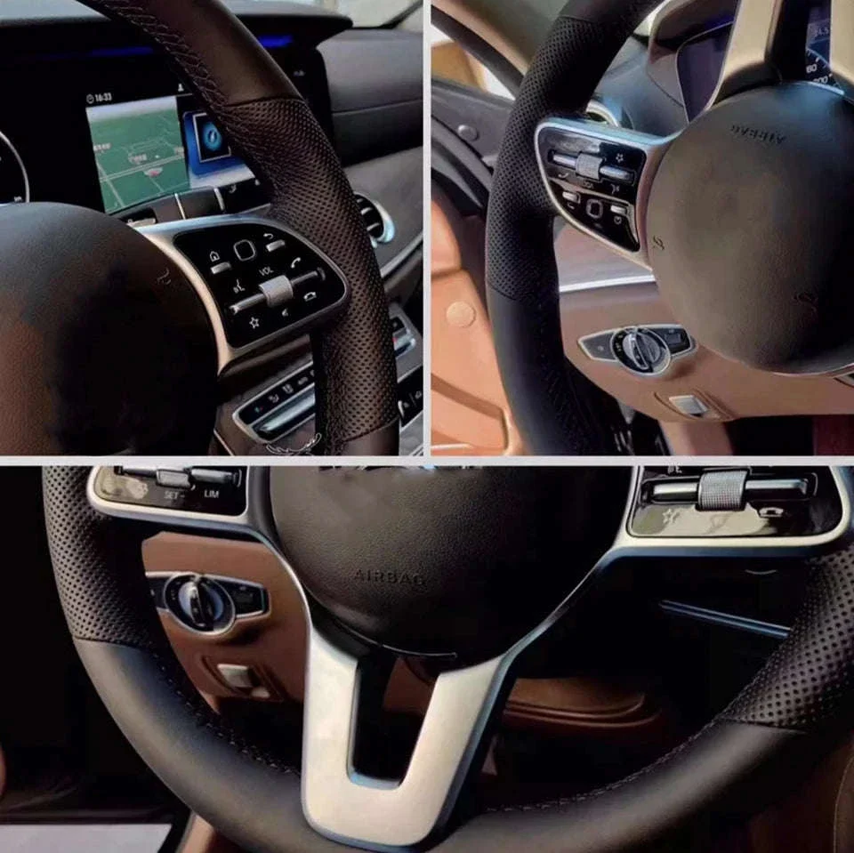 Black Leather VW Steering Wheel Cover for Comfort and Grip - Image 9