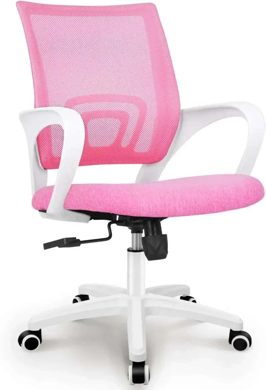 Black Mesh Office Chair with Lumbar Support, Swivel & Adjustable Height - Image 28