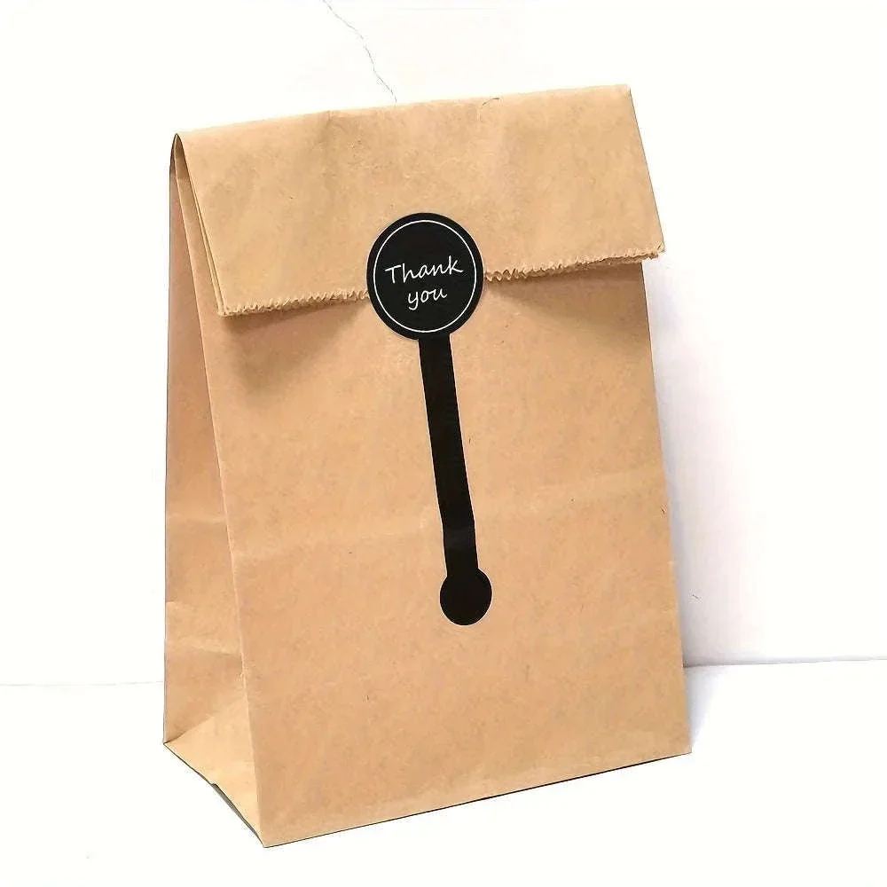 Black Thank You Sealing Stickers for Gifts and Packaging - Image 2