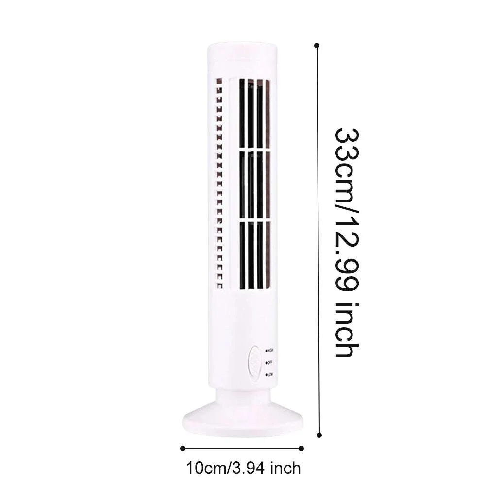 Bladeless LED Tower Fan with USB Power and 90° Oscillation - Image 25