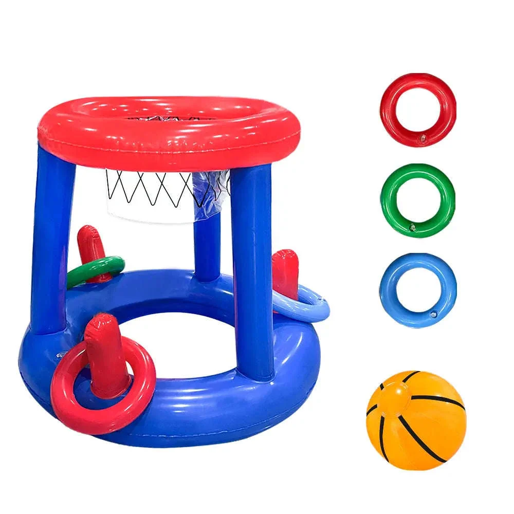 Blue Inflatable Basketball Rack for Pool Toss Games - Image 5