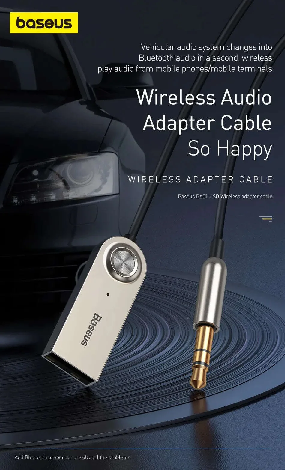 Bluetooth 5.0 AUX Car Adapter Cable 3.5mm Wireless Audio Receiver - Image 7